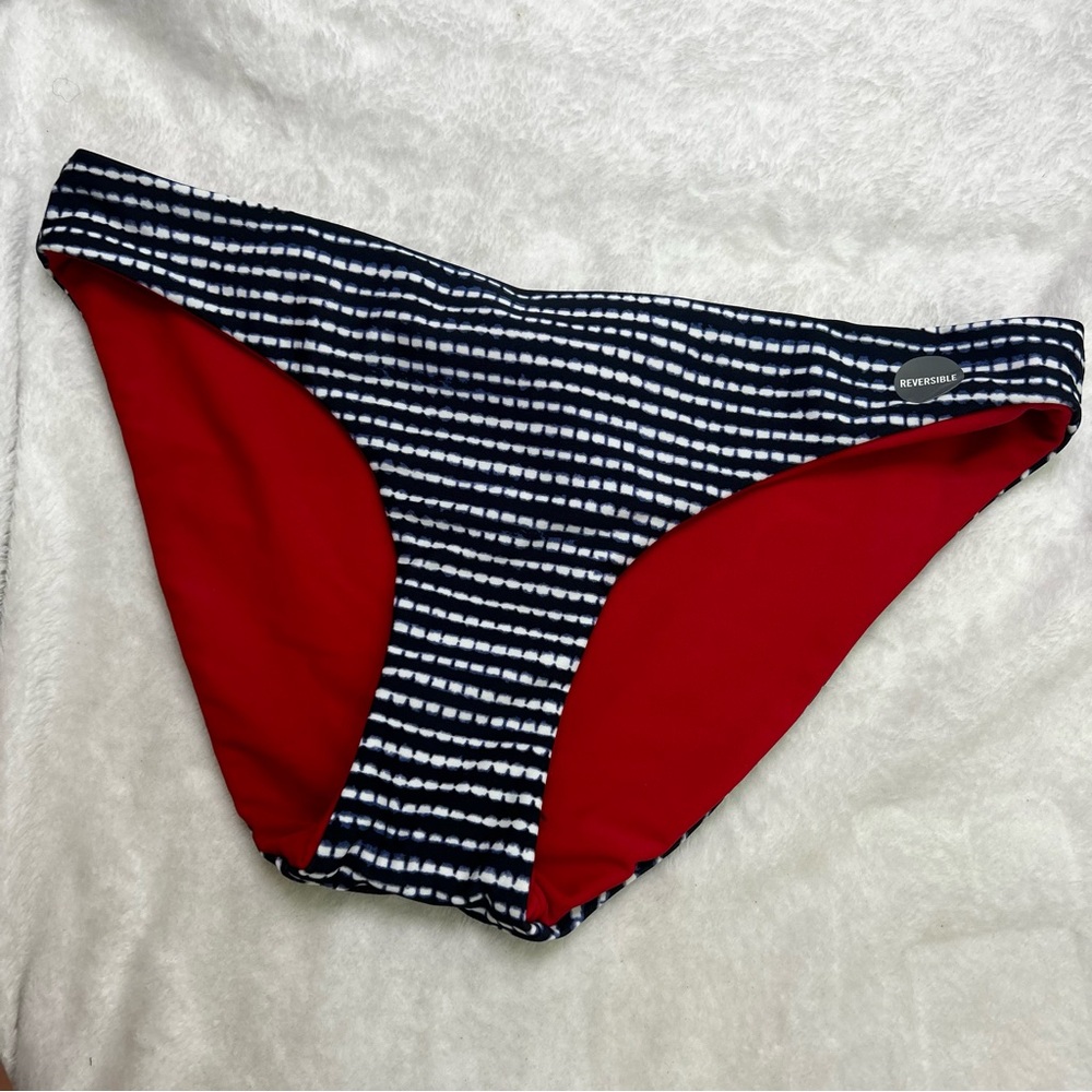 NWT Hollister reversible blue and red bikini bottoms